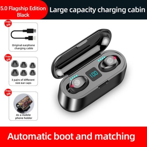 F9 TWS Bluetooth 5.0 Earphone Wireless Headphone Stereo Min Headset Sport Earbuds Microphone